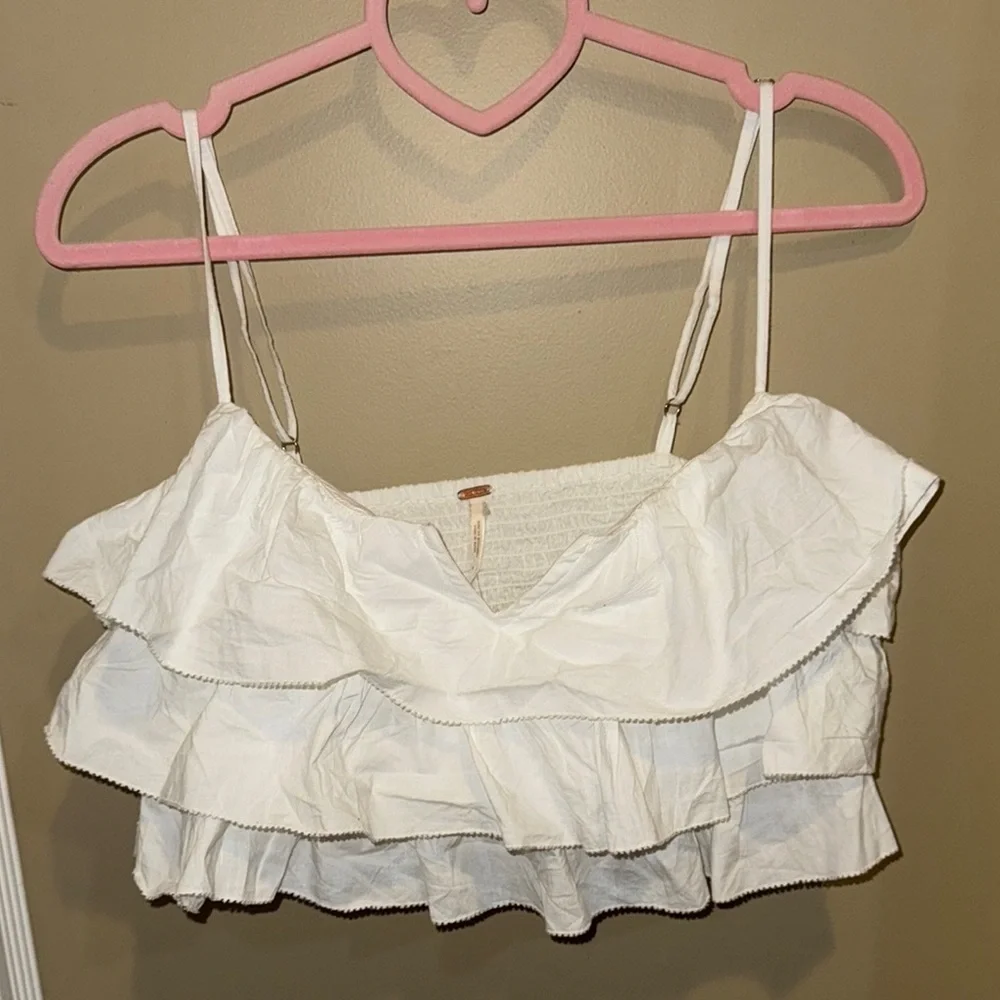 Free People Danelle Top Optic White Cami Ruffle Layered top